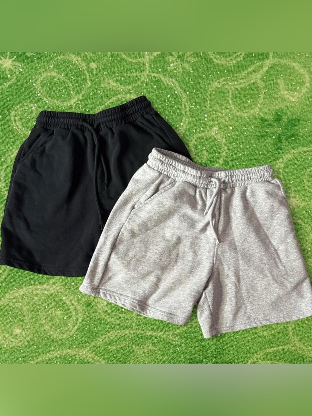 Women's Athletic Drawstring Shorts in Black and Heather Gray Two Pack